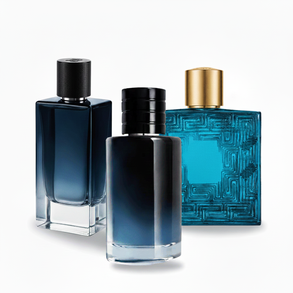 SET MIT 3 PARFÜMS: Holziger Herren Eau de Parfum, Frischer Herren Eau de Parfum und Aromatischer Herren Eau de Parfum
